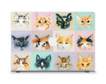 Cute MacBook case Cats MacBook Air 13 15 M2 M3 M4 2025 MacBook Pro 13 14 16 Kawaii art with cats Aesthetic girly funny collage MacBook cover