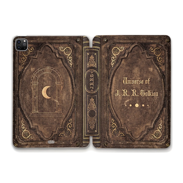Funda para iPad estilo libro para hombre iPad 10.ª generación iPad Air 5 Air 4 Pro 12,9 11 Mini 6 10,2 10,9 Funda para iPad estilo libro vintage con el universo de Tolkien