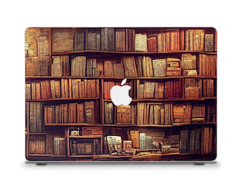 Books MacBook case Aesthetic MacBook Air 13 M2 Pro 13 Pro 14 Pro 16 M1 Pro 15" Vintage old books Design for teacher Library MacBook case