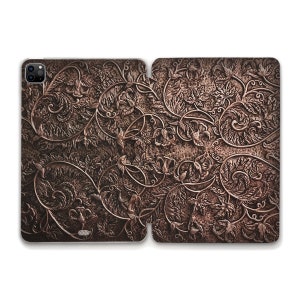 Custodia estetica per iPad, motivo floreale, iPad 10.2, 9°, 10°, Air 5, Pro 12.9, 11, Mini 6, motivo vintage, fiori retrò, custodia di lusso in stile vittoriano antico per iPad