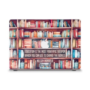 Teacher MacBook case Books MacBook Air 13 15 M2 MacBook Pro 13 M1 Pro 14 16 with quote Aesthetic bookshelf with books Trendy MacBook case