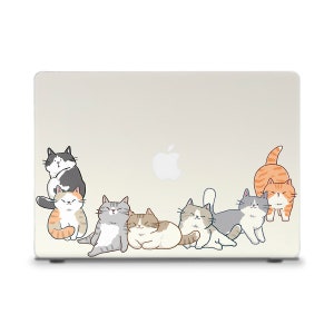 Cats MacBook case Kawaii MacBook Air 13 15 M2 MacBook Pro 13 M1 14 Pro 16 inch Cute cats Cartoon style Funny animals Pretty MacBook case