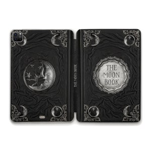 Book iPad case Moon iPad 10.2 10.9 10th Air 5 Pro 12.9 11 Mini 6 Vintage Aesthetic Moon Book Goth Dark Retro Old Book Style Design iPad case
