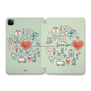 Nurse iPad case Name iPad 10.2 10.9 Air 5 Pro 12.9 11 iPad Mini 6 Cute Custom Personalized for Doctor Girl Woman Aesthetic Trendy iPad case