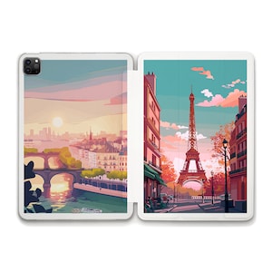 Paris iPad case Aesthetic iPad 10th iPad Air 5th 4th Pro 12.9 11 Mini 6 iPad 10.2 10.9 Cute design for girls Eiffel tower Trendy iPad cover