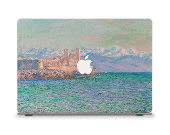 モネのMacBookケース、油絵、MacBook Air 13 15 M2、MacBook Pro 13 Pro 14 16、ヴィンテージアート、美的、自然、山、風景のMacBookケース