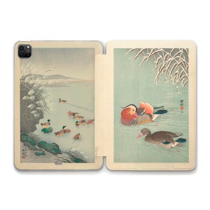 Ducks iPad case Japanese iPad 10th iPad Air 5th 4th Pro 12.9 11 Mini 6th 10.2 10.9 Aesthetic vintage art Paintings Birds Nature iPad cover