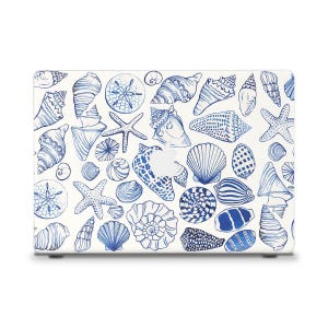 Ocean MacBook case Shells MacBook Air 13 15 inch M2 M3 MacBook Pro 13 14 16 Aesthetic cute blue seashells Beach nature Trendy MacBook case