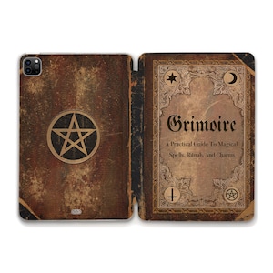 Grimoire iPad case Vintage iPad 10.2 10.9 inch iPad Air 5 4 iPad Pro 12.9 11 Mini 6 Goth Retro Aesthetic Occult Magic Witch Book iPad case