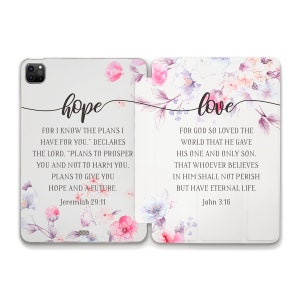 Bible verse iPad case Cute iPad 10th iPad Air 5th 4th Pro 12.9 11 Mini 6th 10.2 10.9 Aesthetic Christian Bible quotes Flowers iPad cover