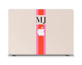 Initials MacBook case Aesthetic MacBook Air 13 15 inch M2 M3 MacBook Pro 13 14 16 Personalized monogram Simple custom neutral MacBook case