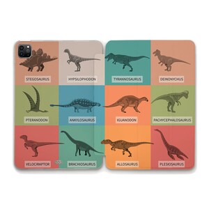 Custodia per iPad Dinosauri Scienza iPad 10a generazione iPad Air 5 Air 4 Pro 12.9 11 Mini 6a 10.2 10.9 Design per ragazzi per uomini Custodia per iPad Dino Nerdy
