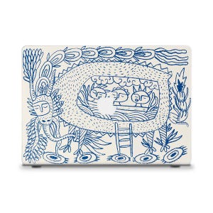 Custodia per MacBook Nature Blu MacBook Air 13 15 M2 M3 MacBook Pro 13 14 16 pollici Graziosa arte astratta con disegno estetico di animali Custodia per MacBook