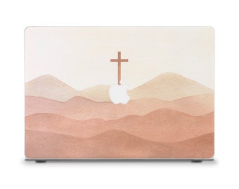 美的センスあふれるMacBookケース、クリスチャンMacBook Air 13インチ、M2 Pro 13インチ、MacBook Pro 14インチ、16インチ、M1 Pro 15インチ、自然、抽象水彩画、山々のMacBookケース