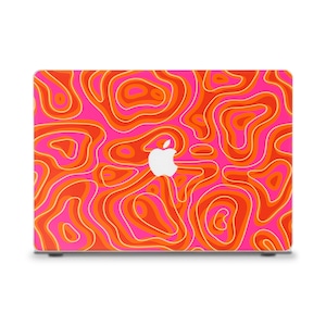 Retro MacBook case Abstract MacBook Air 13 15 M2 Pro 13 M1 MacBook Pro 14 16 Aesthetic orange purple swirl 90s Trendy trippy MacBook case