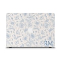 Initials MacBook case Blue flowers MacBook Air 13 15 M2 M3 M4 Pro 13 14 16 Aesthetic custom monogram Personalized floral toile MacBook case product logo