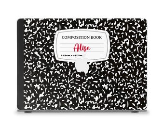 Custom MacBook case Name MacBook Air 13 15 inch M2 M3 MacBook Pro 13 14 16 Personalized notebook Looks like composition book MacBook case
