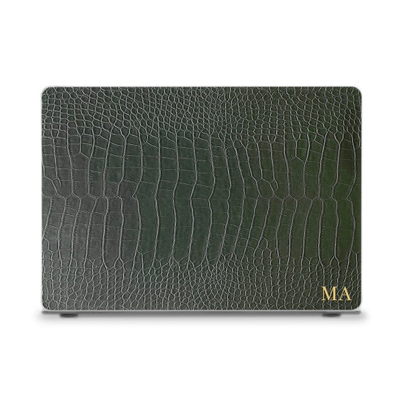 Buy Crocodile MacBook Case Initials MacBook Air 13 15 M2 M3 MacBook Pro 13 14 16 Aesthetic Dark Green Custom Monogram Personalized MacBook Case Online in India Etsy