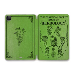 Vintage iPad case Book iPad 10.2 10.9 inch iPad Air 5 4 iPad Pro 12.9 11 iPad Mini 6 Floral Aesthetic Design Plants Herbology Book iPad case