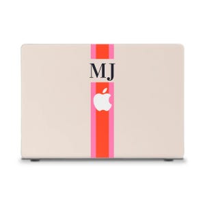 Funda para MacBook con iniciales Estética MacBook Air 13 15 pulgadas M2 M3 MacBook Pro 13 14 16 Monograma personalizado Funda para MacBook neutra personalizada sencilla