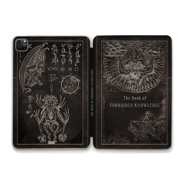 Book iPad case Goth iPad 10th gen iPad Air 5 4 Pro 12.9 11 Mini 6 10.2 10.9 Occult Book Gothic Design Horror Witch Book Style iPad case