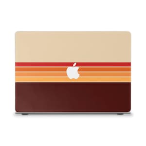 Retro MacBook case Neutral MacBook Air 13 15 M2 M3 M4 MacBook Pro 13 14 16 inch Aesthetic simple orange brown stripes 70s MacBook case