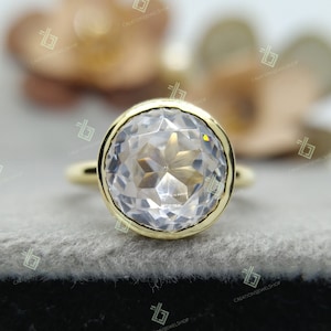 2.43 CT Round Old European Cut Diamond Ring, Solitaire Engagement Ring, Bezel Set Solitaire Ring Wedding Ring Comfort Fit Band, Gift for Her