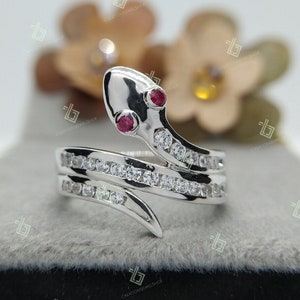 Snake Ring with Diamonds Snake Ring, Alternative Engagement Ring, Diamond Serpent Ring Gothic Ring Snake Jewellery Snake Statement Jewellery