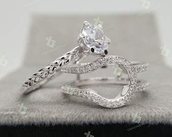 Anillo de solitario de diamante moissanita de corte redondo, anillo de guardia potenciador para mujeres, regalo de aniversario de boda para esposa, anillo de propuesta, anillo de regalo de cumpleaños