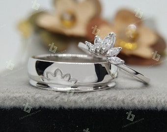 His and Hers Matching Wedding Bands, Couples Ring Set, Engagement Band, Couple Wedding Band, Couple Wedding Band, Eternity Twig Band