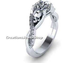 Skull Engagement Ring Etsy