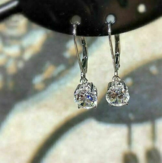 Moissanite leverback sale earrings