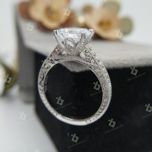 Estate Art Deco 3.50 Ct Asscher Diamond Vintage Engagement Ring, Antique Engagement Ring, 925 Silver Antique Anniversary Gift Ring For Women