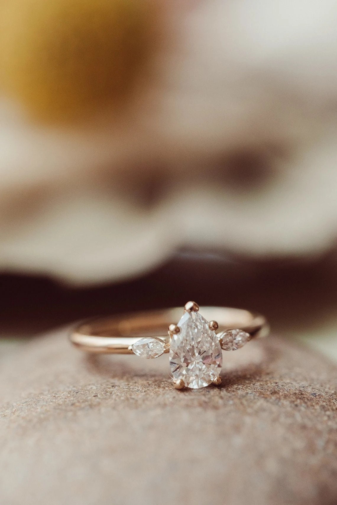 1 CT Pear Shaped Diamond Engagement Ring Wedding Ring Pear Cut - Etsy