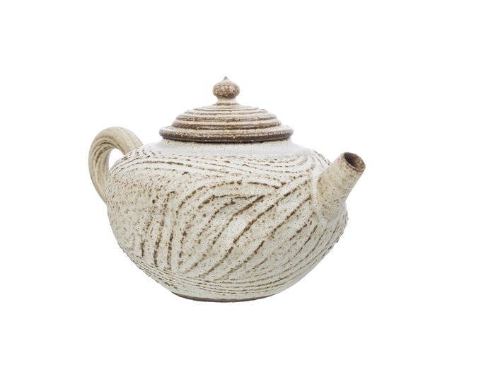 160ml Jingdezhen景德镇 Fen-yin粉引Glaze Pottery Teapot