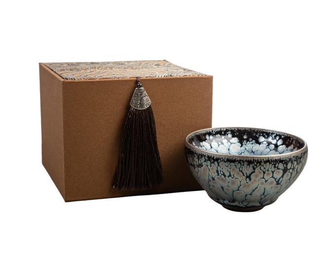 9.8*5.8cm 110ml Jianzhan Tenmoku Peony Oil Spot Tea Bowl