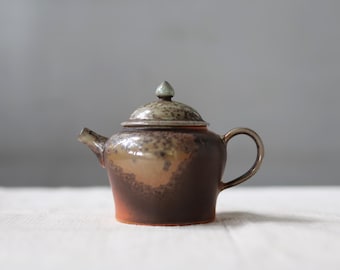175ml / 5.92 oz Jingdezhen Handmade Wood Fired Teapot- Natural Ash Glaze