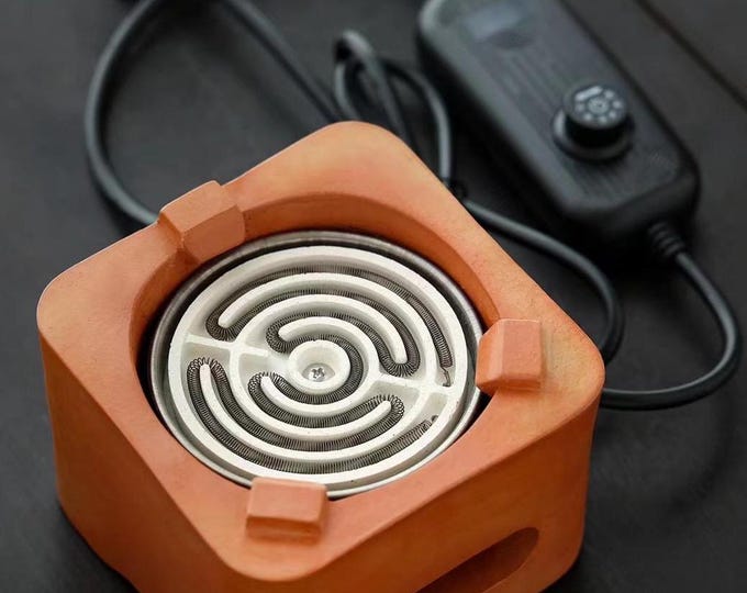 220V 600W Handmade Chaozhou Red Clay Electric Carbon Stove, Kungfu Tea Set