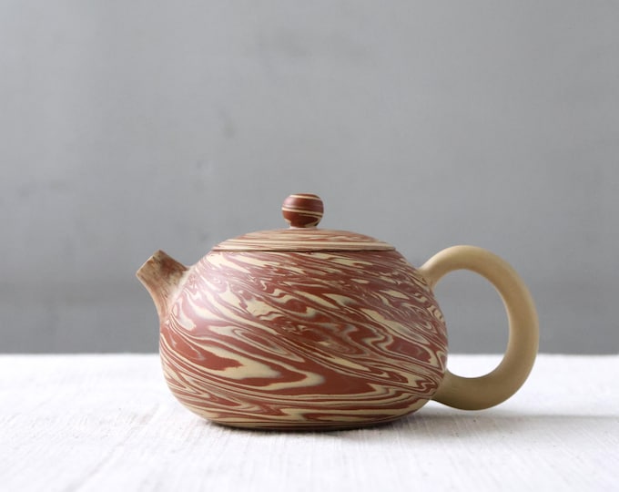 190ml Jianshui “Xi Shi”西施 Teapot, Marbled Swirl Pattern, Chinese Artisan Tea Ware