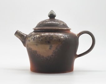 175ml Jingdezhen Handmade Wood Fired Teapot-Wood-fired Ash Effects