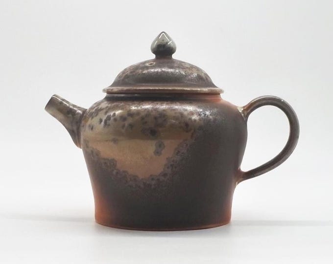 175ml Jingdezhen Handmade Wood Fired Teapot-Wood-fired Ash Effects