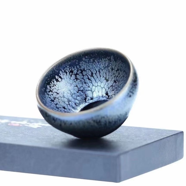 7.5*5cm Jianzhan Tenmoku Blue Oil Spot Tea Bowl