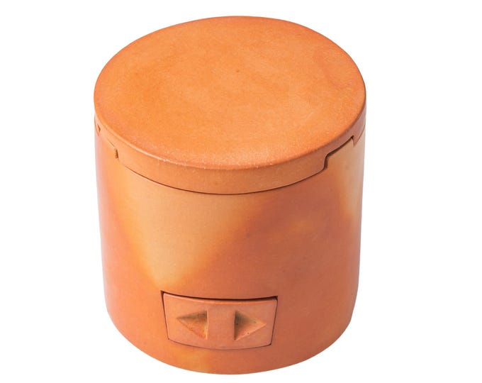 Handmade Chaozhou Pottery Charcoal Stove with Cover 123*100mm(Dia.*H)