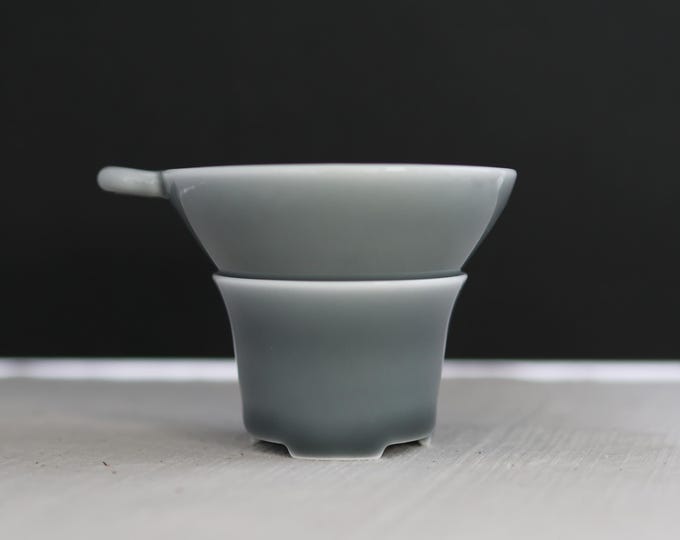 Gray Ceramic Tea Filter with Holder