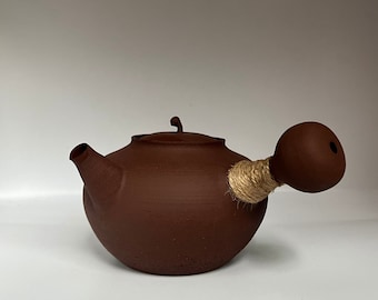 500ml Chaozhou Handmade Kettle/Sha Diao砂铫,Side Handle Kettle Carbon Stove Set