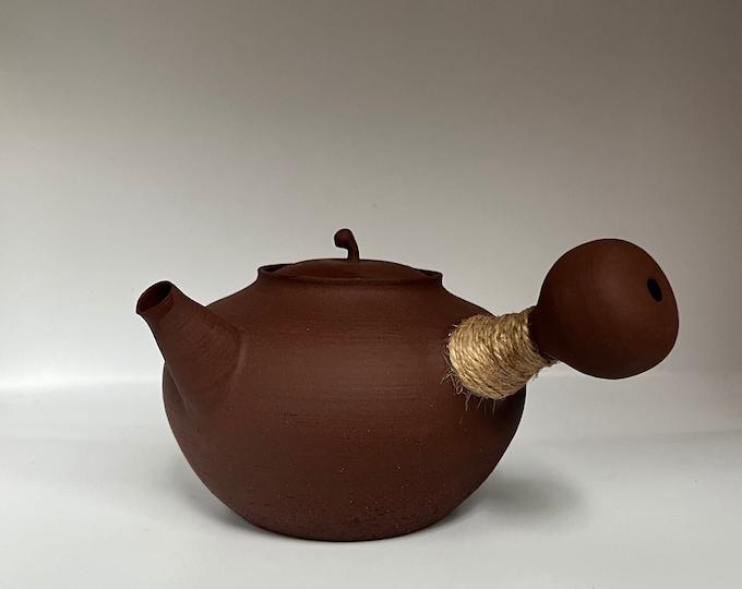 500ml Chaozhou Handmade Kettle/Sha Diao砂铫,Side Handle Kettle Carbon Stove Set