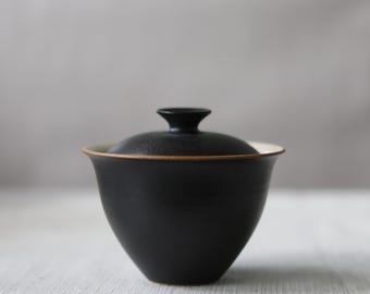 125ml / 4.23 oz Handmade Matte Black Fenyin Gaiwan