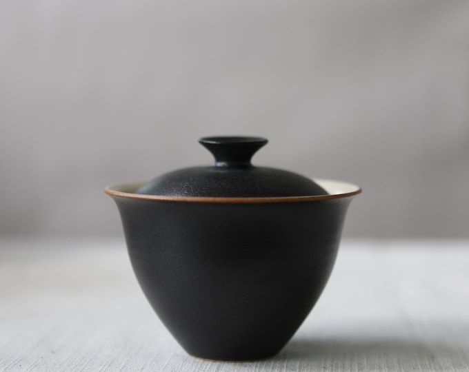 125ml / 4.23 oz Handmade Matte Black Fenyin Gaiwan