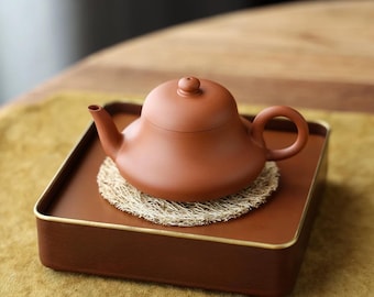 Handmade Square Shaped Brass Teapot Holder, Chaozhou Gongfu Tea Wares 135*135mm