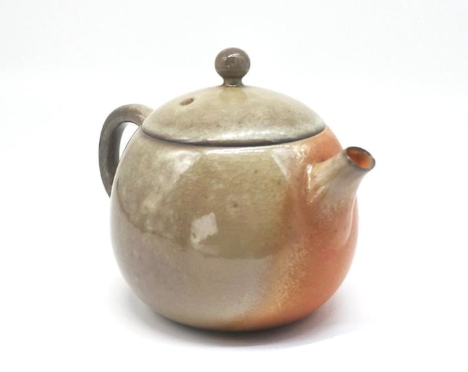 147ml Jingdezhen Handmade Wood Fired “Dragon Egg”Teapot 龙蛋壶- Gray& Orange